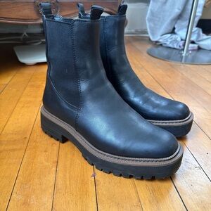 Sam Edelman Black Leather Laguna Pull On Boots Size US 8 Worn Once!